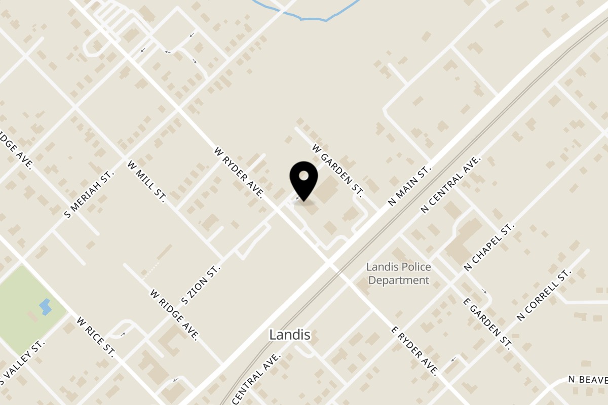Map showing the location of Taco Boy Taqueria on 124 W Ryder Ave in Landis